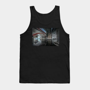 Under rail bridges over a canal at night Tank Top